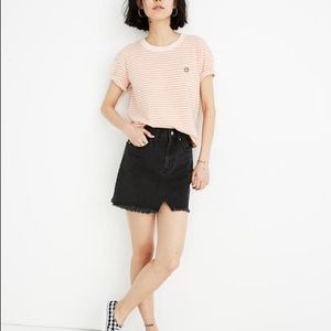 Madewell Rigid Denim A-Line Mini Skirt faded black